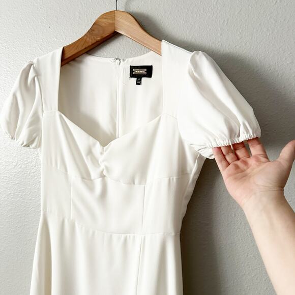 Alexia Admor Gracie Sweetheart Midi White Front Slit Dress Women's Size 6 - Picture 3 of 13